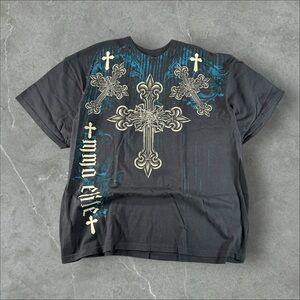 MMA Elite Shirt Mens 2XL Black‎ Y2K Grunge Cross Emo Cyber Mall Goth 2000s Punk